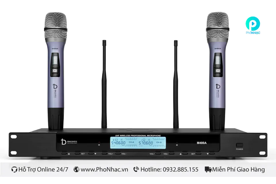 Micro Không Dây Dbacoustic M400A Cho Karaoke Gia Đình